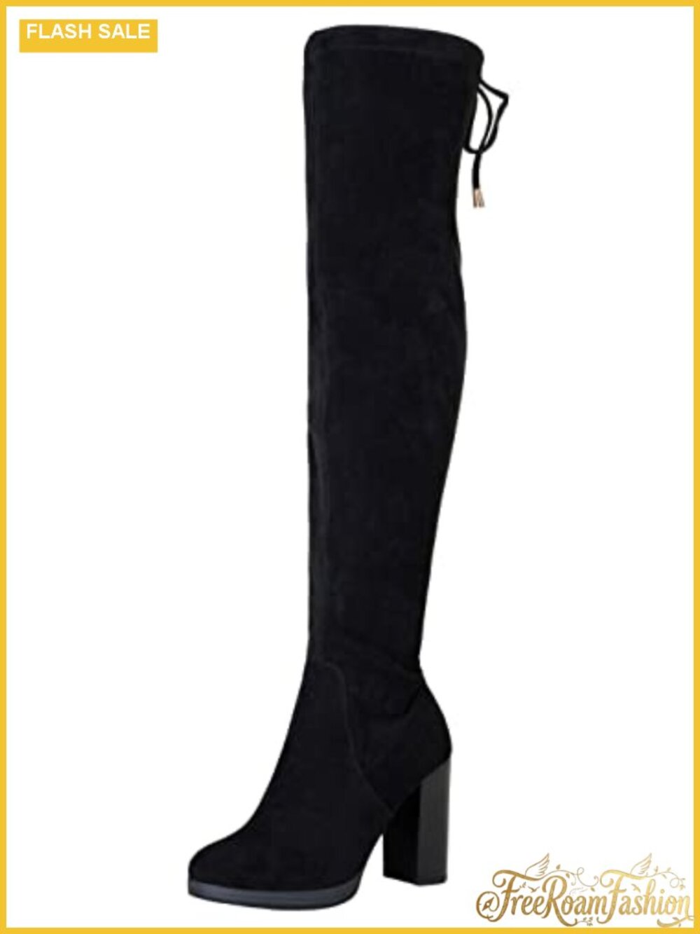Faux Suede Thigh High Chunky Platform Over The Knee Boots